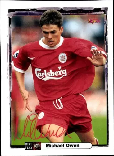 Autogrammkarte Fußballer Michael Owen, FC Liverpool, Autogramm