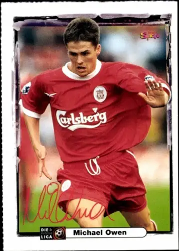 Autogrammkarte Fußballer Michael Owen, FC Liverpool, Autogramm