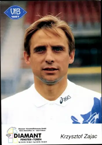 Autogrammkarte Fußballer Krzysztof Zajac, VfB Oldenburg 1897