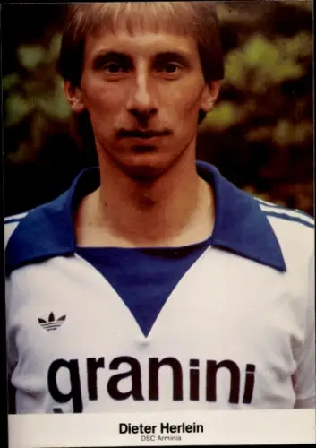 Autogrammkarte Fußballer Dieter Herlein, Arminia Bielefeld