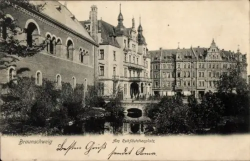 Ak Braunschweig in Niedersachsen, Am Ruhfäutchenplatz