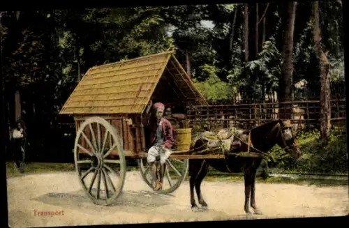 Ak Indonesien, Transport, Pferdewagen
