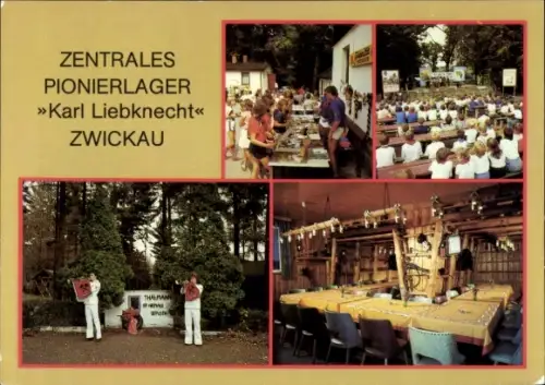 Ak Zwickau in Sachsen, Zentrales Pionierlager Karl Liebknecht, Freilichtbühne, Thälmanzimmer