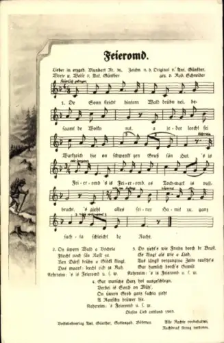 Lied Ak Günther, Anton, Erzgebirgische Mundart 36, Feieromd