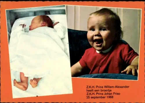 Ak Prinz Willem Alexander der Niederlande, Prinz Johan Friso, 1968