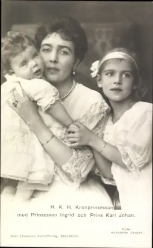 Ak Kronprinzessin Margareta von Schweden, Prinzessin Ingrid, Prinz Karl Johan