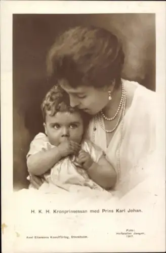 Ak Kronprinzessin Margareta von Schweden, Prinz Karl Johan