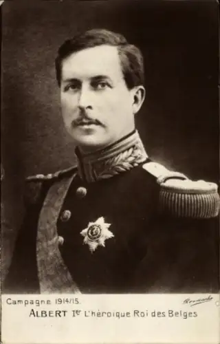 Ak König Albert I. von Belgien, Portrait, Uniform