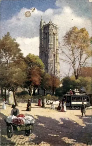 Künstler Ak Paris IV, Tour Saint Jacques