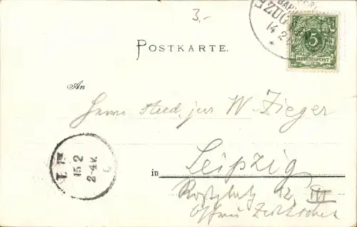 Litho Ich denke Dein, Herzjunge mein, Spielkarte