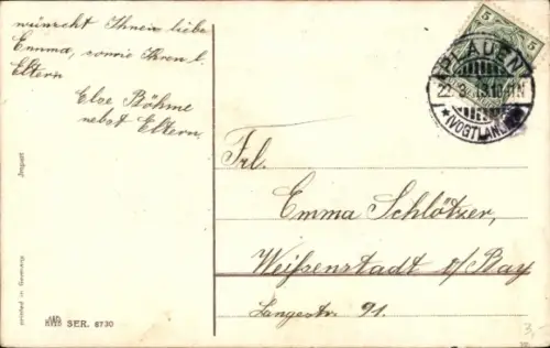 Präge Ak Glückwunsch Ostern, Mädchen in einer Sänfte