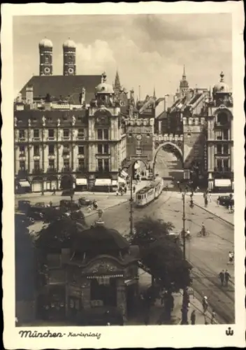 Ak München,,  Karlsplatz, Frauenkirche,  Straßenbahn