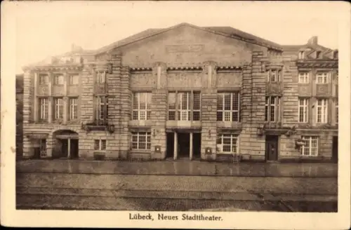 Ak Hansestadt Lübeck,  Neues Stadttheater, Verlag Rudolph Karstadt, Kupferdruck