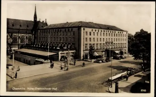 Ak Chemnitz in Sachsen,  Hotel Chemnitzer Hof,  Gebäude, Straßenansicht
