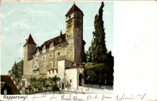 Ak Rapperswil Sankt Gallen, Blick auf das Schloss