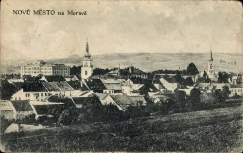 Ak Nové Město na Moravě Neustadtl Region Hochland, Stadtansicht,  Kirchen, Häuser