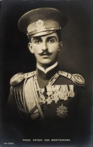 Ak Prinz Peter von Montenegro, Portrait