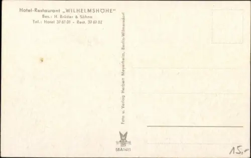 Ak Berlin Spandau, Hotel Wilhelmshöhe, Terrassen am Stößensee