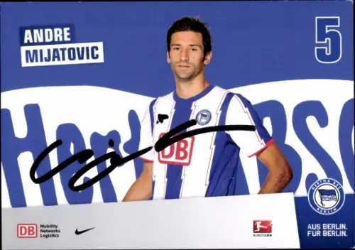 Autogrammkarte Fußballer Andre Mijatovic, Hertha BSC, Autogramm