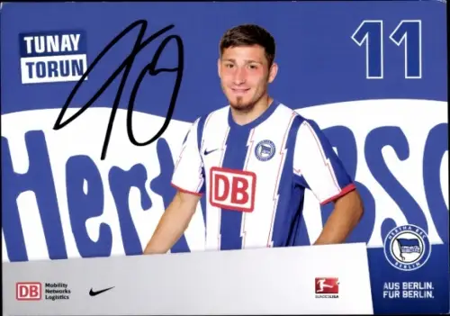 Autogrammkarte Fußballer Tunay Torun, Hertha BSC, Autogramm
