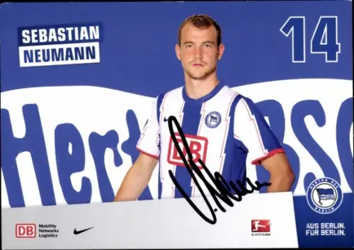 Autogrammkarte Fußballer Sebastian Neumann, Hertha BSC, Autogramm