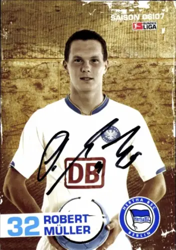 Autogrammkarte Fußballer Robert Müller, Hertha BSC, Autogramm