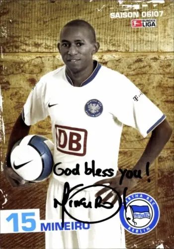 Autogrammkarte Fußballer Mineiro, Hertha BSC, Autogramm