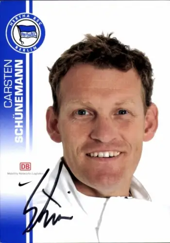 Autogrammkarte Konditionstrainer Carsten Schünemann, Hertha BSC, Autogramm