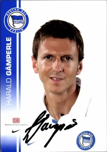 Autogrammkarte Co Trainer Harald Gämperle, Hertha BSC, Autogramm