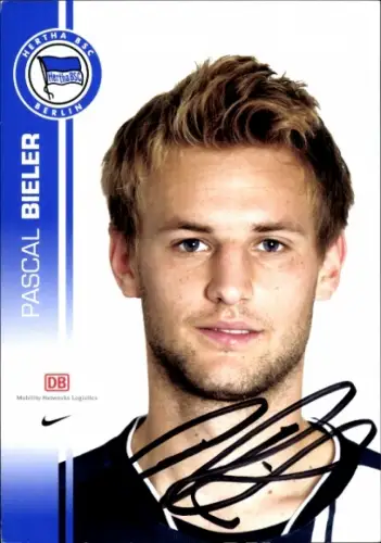Autogrammkarte Fußballer Pascal Bieler, Hertha BSC, Autogramm