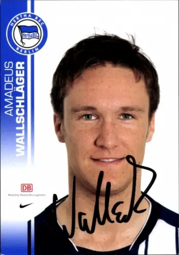 Autogrammkarte Fußballer Amadeus Wallschläger, Hertha BSC, Autogramm