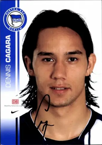 Autogrammkarte Fußballer Dennis Cagara, Hertha BSC, Autogramm
