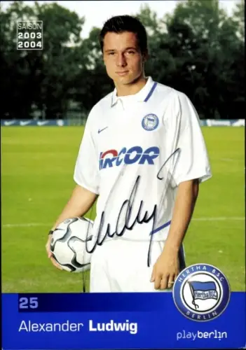 Autogrammkarte Fußballer Alexander Ludwig, Hertha BSC, Autogramm
