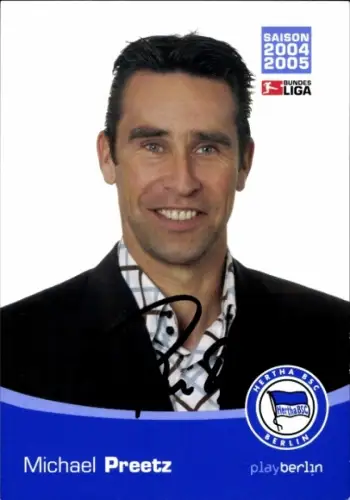 Autogrammkarte Assistent der Geschäftsführung Michael Preetz, Hertha BSC, Autogramm