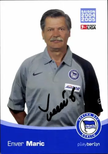 Autogrammkarte Torwart Trainer Enver Maric, Hertha BSC, Autogramm