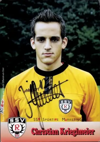Autogrammkarte Fußballer Christian Krieglmeier, SSV Reutlingen 05, Autogramm