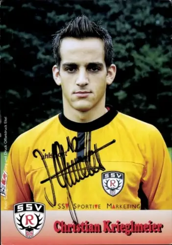 Autogrammkarte Fußballer Christian Krieglmeier, SSV Reutlingen 05, Autogramm