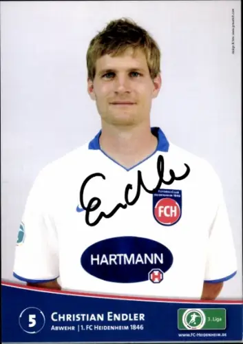 Autogrammkarte Fußballer Christian Endler, 1. FC Heidenheim 1846, Autogramm