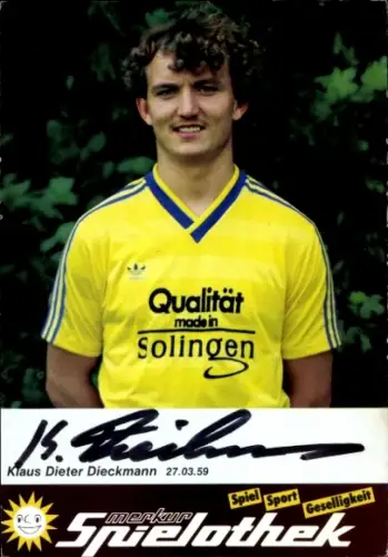 Autogrammkarte Fußballer Klaus Dieter Dieckmann, SG Union Solingen, Autogramm