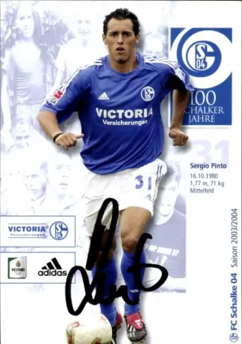 Autogrammkarte Fußballer Sergio Pinto, FC Schalke 04, Autogramm