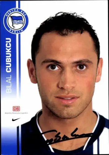 Autogrammkarte Fußballer Bilal Cubukcu, Hertha BSC, Autogramm