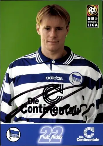 Autogrammkarte Fußballer Piotr Reiss, Hertha BSC, Autogramm