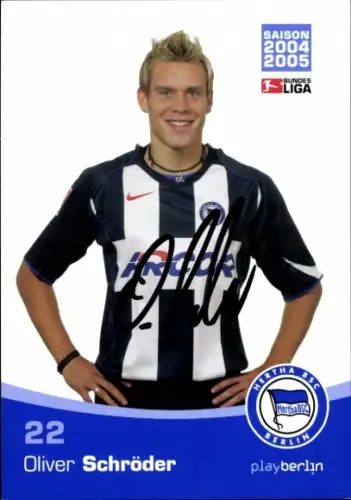 Autogrammkarte Fußballer Oliver Schröder, Hertha BSC, Autogramm