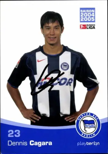 Autogrammkarte Fußballer Dennis Cagara, Hertha BSC, Autogramm