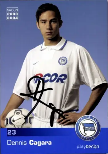 Autogrammkarte Fußballer Dennis Cagara, Hertha BSC, Autogramm