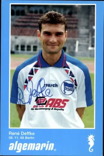 Autogrammkarte Fußballer René Deffke, Hertha BSC, Autogramm
