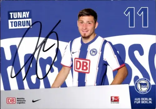 Autogrammkarte Fußballer Tunay Torun, Hertha BSC, Autogramm