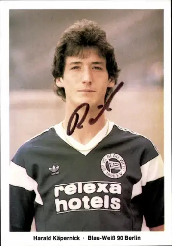 Autogrammkarte Fußballer Harald Käpernick, Blau Weiß 90 Berlin, Autogramm