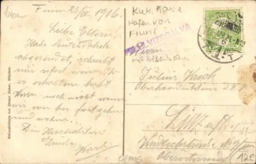 Ak Rijeka Fiume Kroatien, Riva Szapary