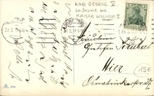 Ak Kaiser Wilhelm II., König Georg V von Großbritannien